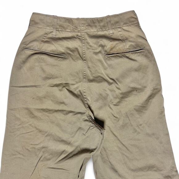 U.S. Army WW2 40s Vintage Khaki Chino Pants Button Fly USA made Trousers 26” - Picture 4 of 7